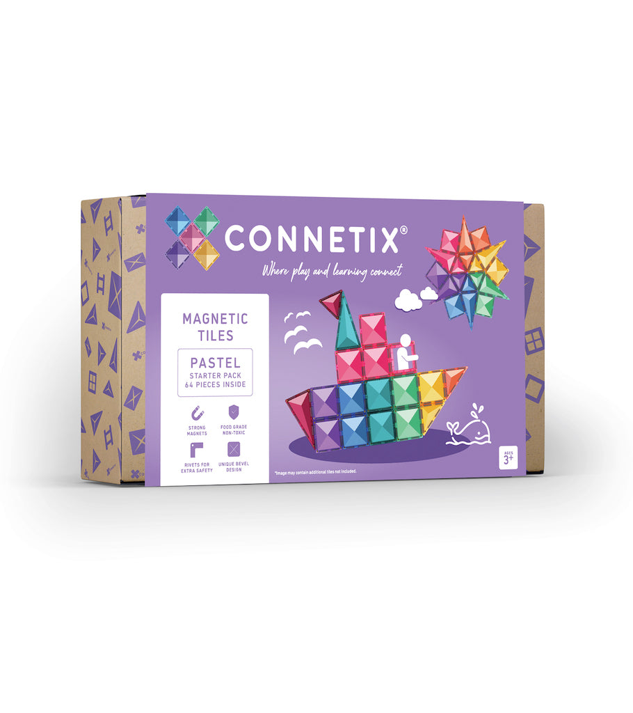 Connetix Pastel Starter Pack 64 stuks – Magnetisch speelgoed in pastelkleuren