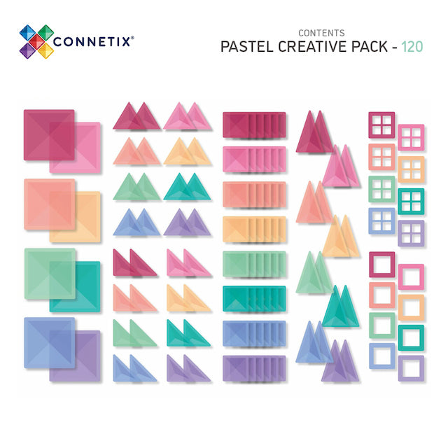 Connetix Pastel Creative Pack 120 stuks – Magnetisch speelgoed in pastelkleuren