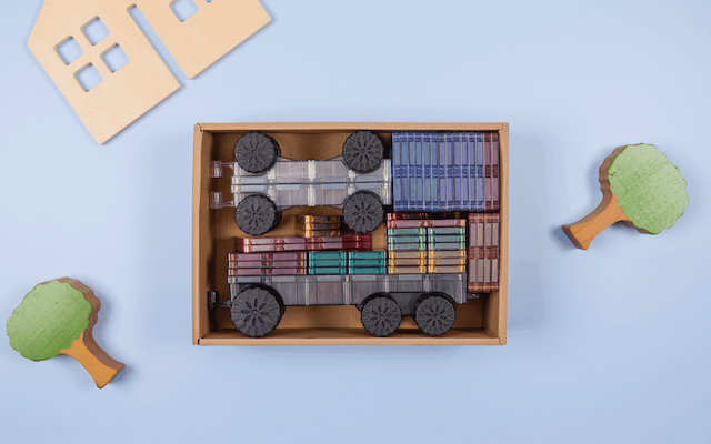 Connetix Pastel Transport Pack 50 stuks – Magnetisch speelgoed in pastelkleuren