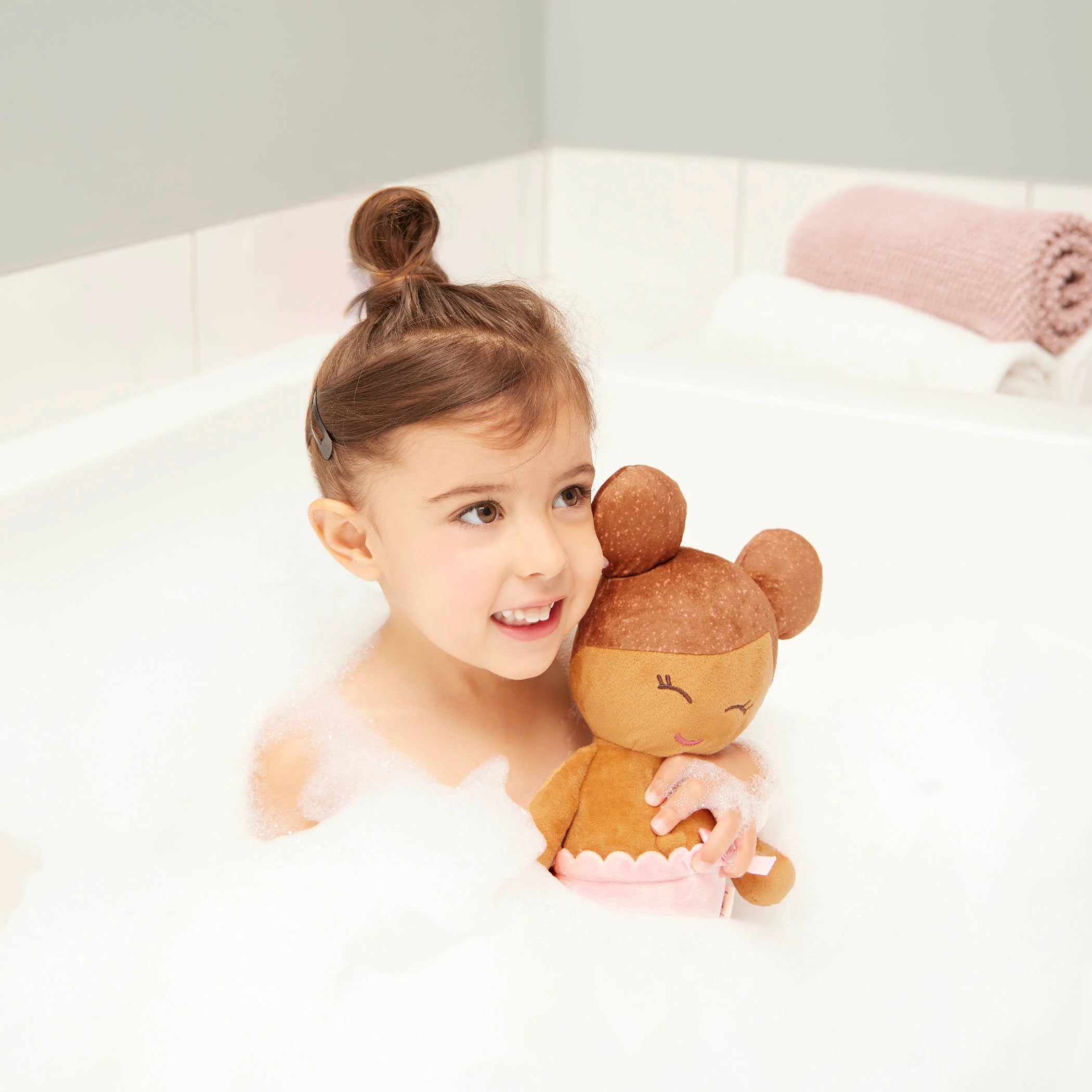 Lullababy badpop 35 cm met lichtbruin Haar – Compleet met Badeendje | Fancy Palace