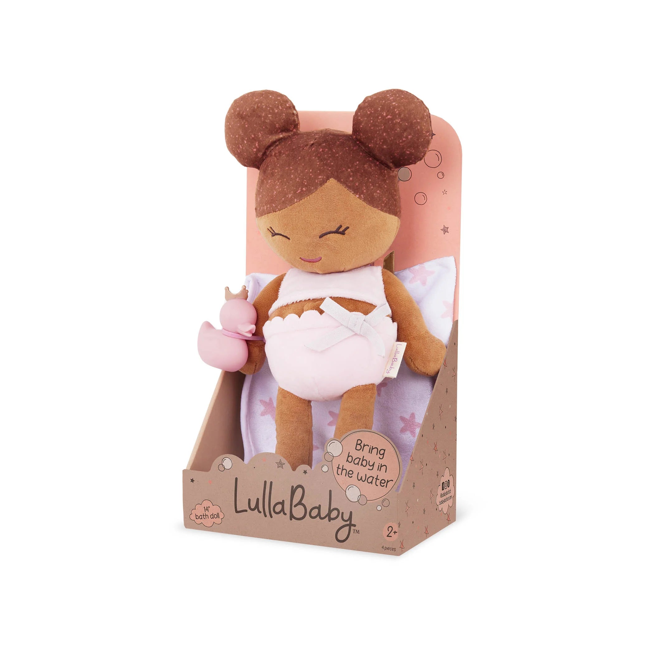 Lullababy badpop 35 cm met lichtbruin Haar – Compleet met Badeendje | Fancy Palace