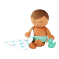 Lullababy badpop jongen 35 cm met handdoek en badeendje