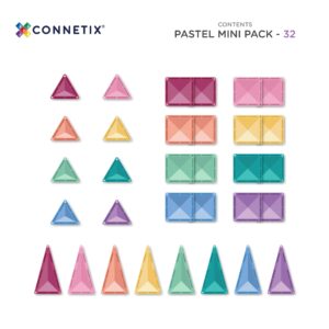 Connetix Pastel Mini Pack 32 stuks – Magnetisch speelgoed in pastelkleuren