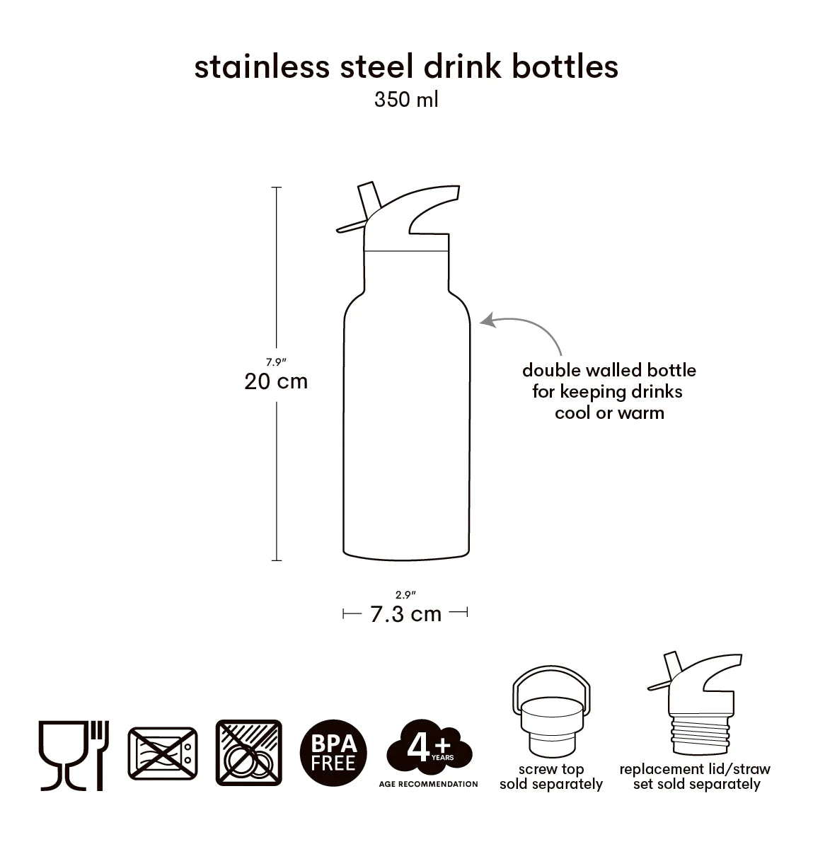 RVS Drinkfles Space – 350 ml