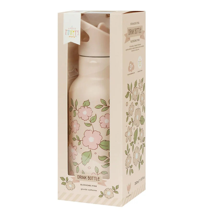 Rvs drinkfles Blossom pink 350 ml