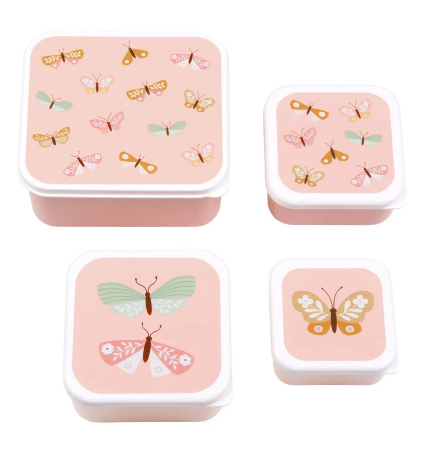 Lunch & Snack set vlinders 4 bakjes