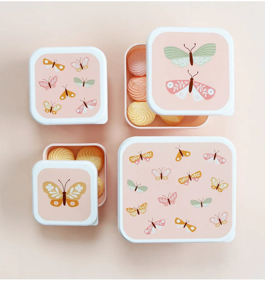 Lunch & Snack set vlinders 4 bakjes